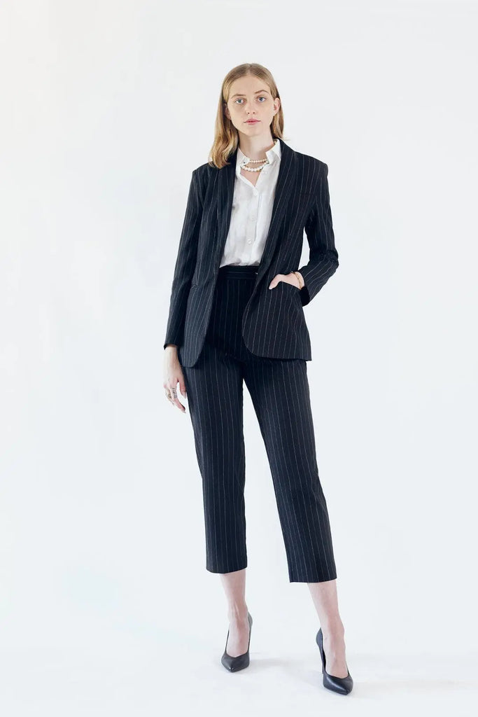 Black Pinstripes Blazer by Le Réussi® Le Réussi®