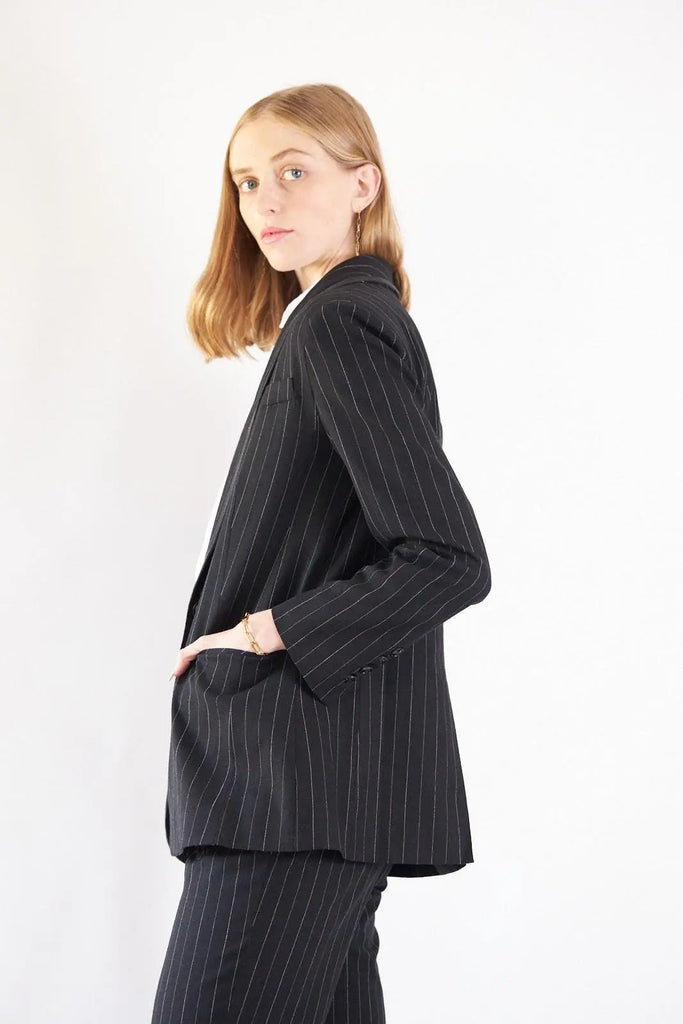 Black Pinstripes Blazer by Le Réussi® Le Réussi®