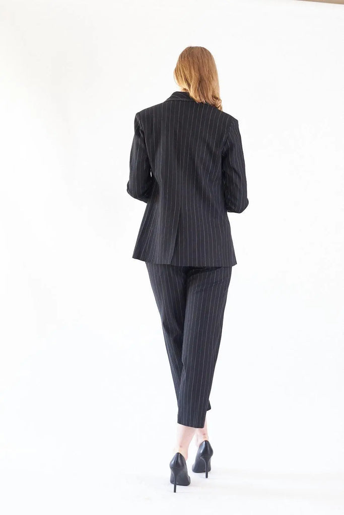 Black Pinstripes Blazer by Le Réussi® Le Réussi®