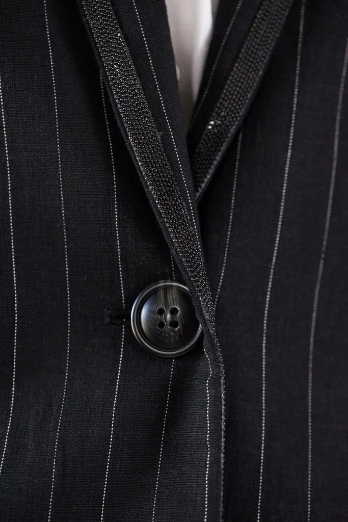 Black Pinstripes Blazer by Le Réussi® Le Réussi®