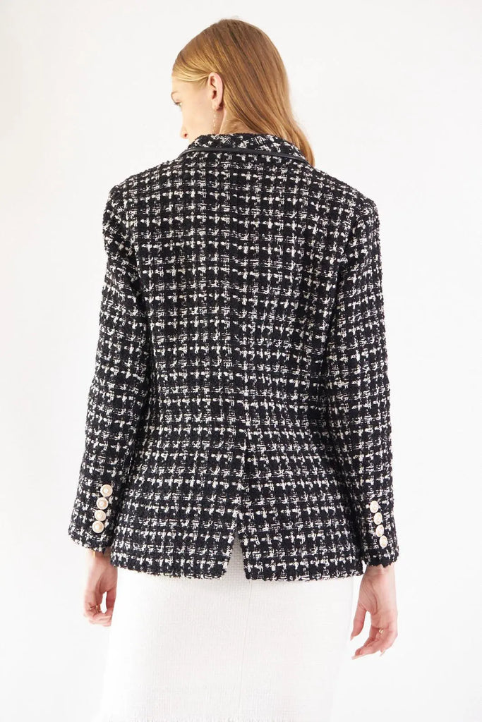 Black & White Tweed Checkers Blazer by Le Réussi® Le Réussi®