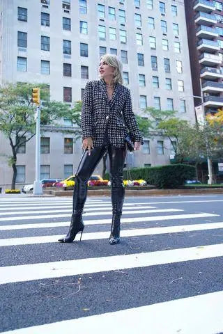 Black & White Tweed Checkers Blazer by Le Réussi® Le Réussi®