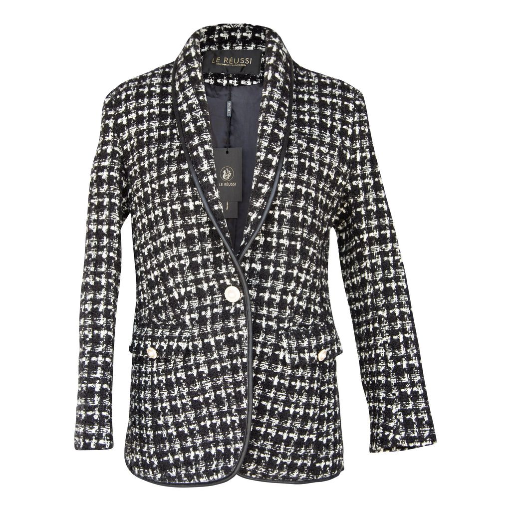 Black & White Tweed Checkers Blazer by Le Réussi® Le Réussi®