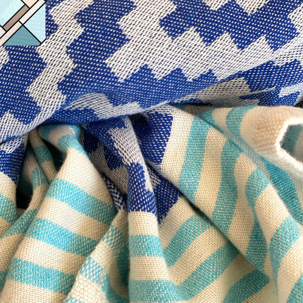 Merida Turkish Towel / Blanket - Blue by Eco Hilana HILANA UPCYCLED COTTON