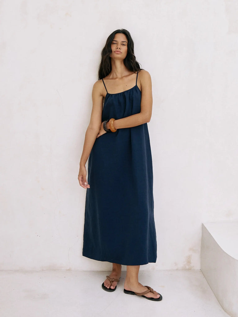 Bliss Flow Maxi Dress - Navy by The Handloom The Handloom