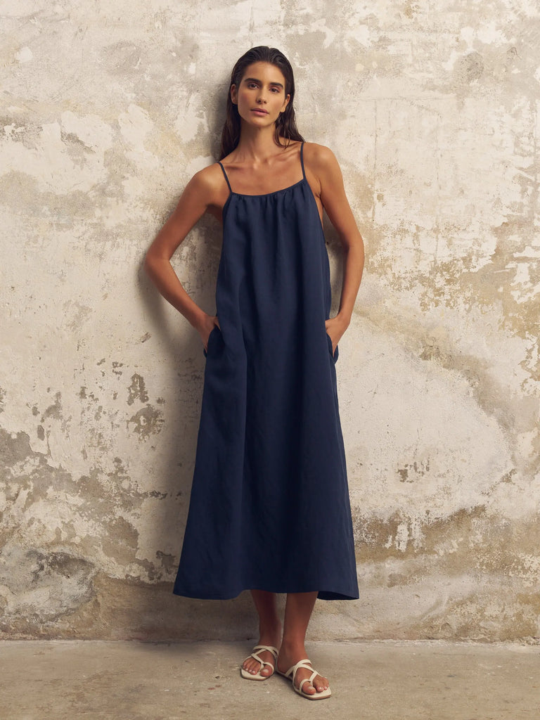 Bliss Flow Maxi Dress - Navy by The Handloom The Handloom