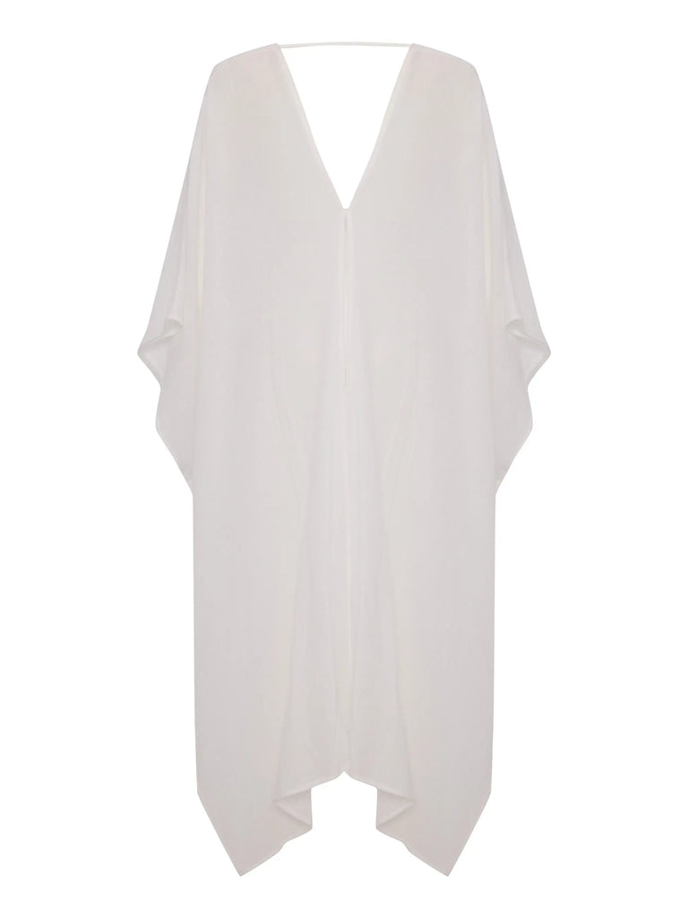 Bodrum Ties Kaftan - White by The Handloom The Handloom