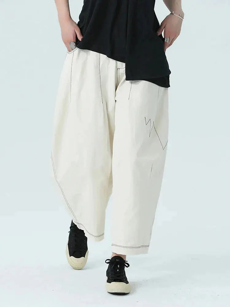 Bolohus Topstitched Wide Leg Pants by Marigold Shadows Marigold Shadows