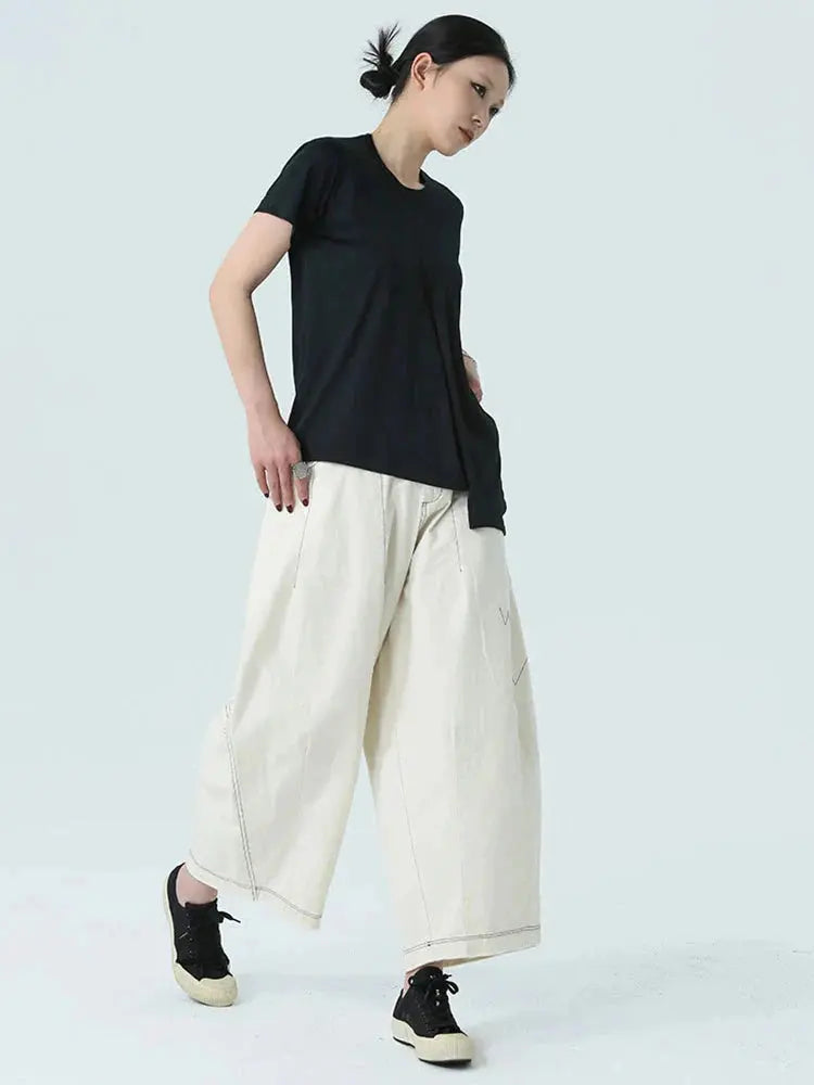 Bolohus Topstitched Wide Leg Pants by Marigold Shadows Marigold Shadows