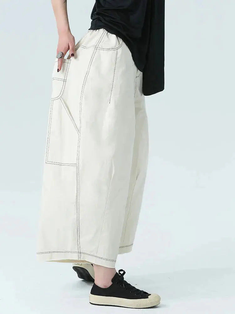 Bolohus Topstitched Wide Leg Pants by Marigold Shadows Marigold Shadows
