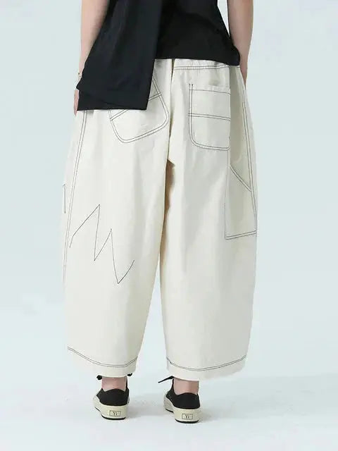 Bolohus Topstitched Wide Leg Pants by Marigold Shadows Marigold Shadows