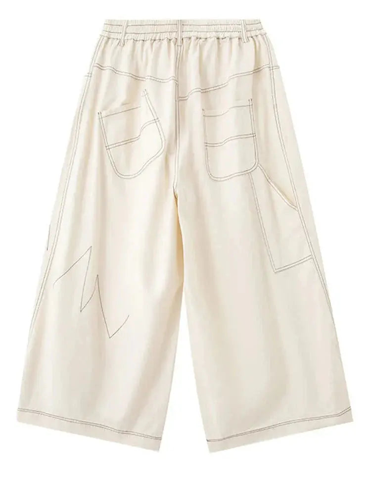 Bolohus Topstitched Wide Leg Pants by Marigold Shadows Marigold Shadows