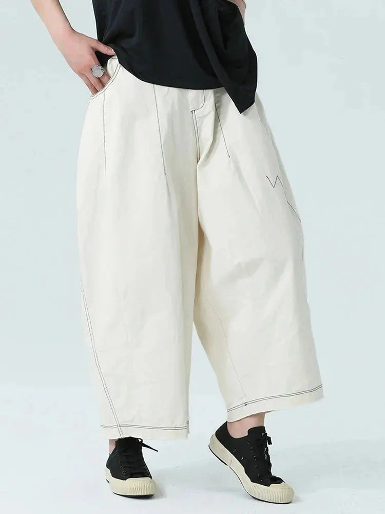 Bolohus Topstitched Wide Leg Pants by Marigold Shadows Marigold Shadows