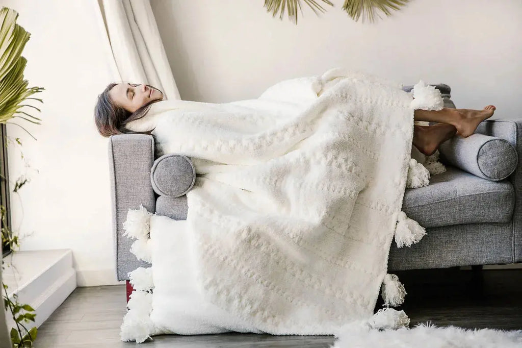 Braided Pom Pom Throw by Sunday Citizen Sunday Citizen