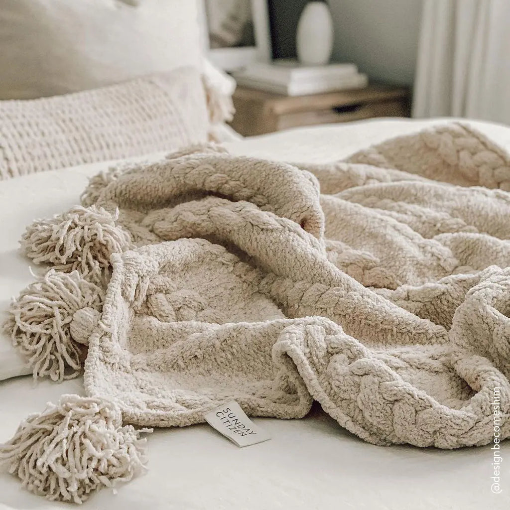 Braided Pom Pom Throw by Sunday Citizen Sunday Citizen