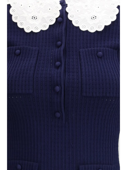 Mini Dress Knit & Taffeta Navy