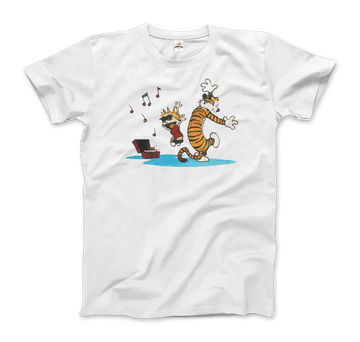 Calvin and Hobbes Dancing with Record Player T-Shirt by Art-O-Rama Shop ART-O-RAMA-SHOP