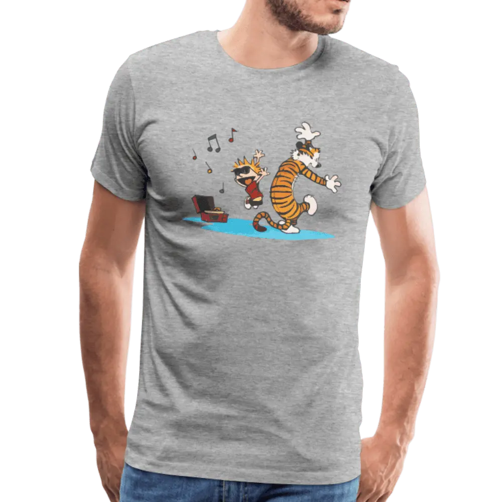 Calvin and Hobbes Dancing with Record Player T-Shirt by Art-O-Rama Shop ART-O-RAMA-SHOP