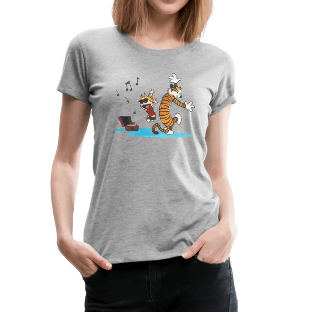 Calvin and Hobbes Dancing with Record Player T-Shirt by Art-O-Rama Shop ART-O-RAMA-SHOP