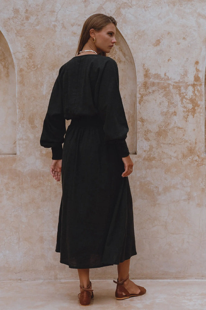 Carla Long Sleeve Linen Dress by Bali Lane Bali Lane