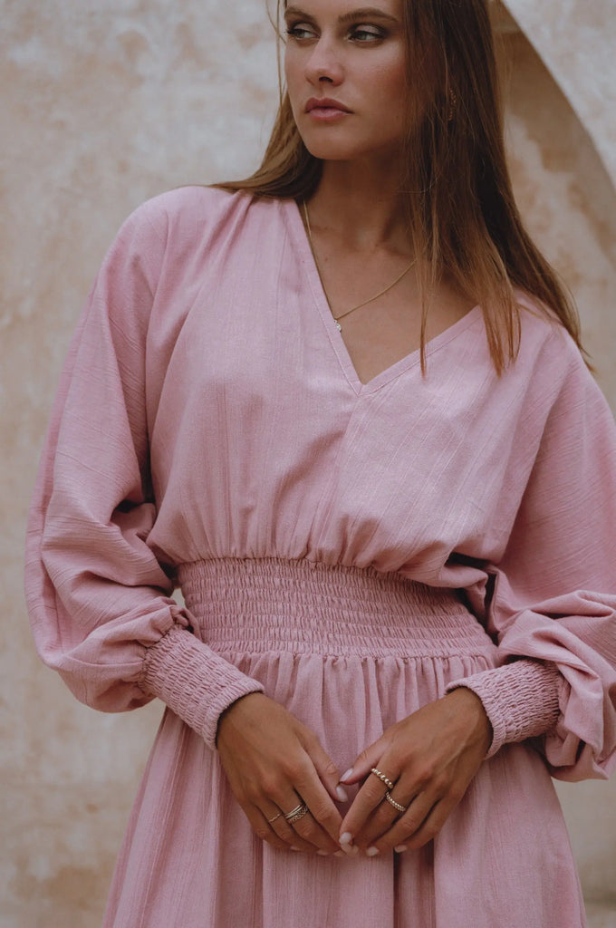 Carla Long Sleeve Linen Dress by Bali Lane Bali Lane