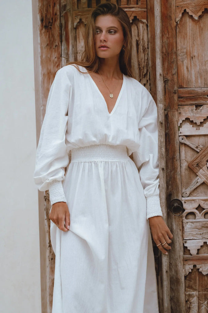 Carla Long Sleeve Linen Dress by Bali Lane Bali Lane