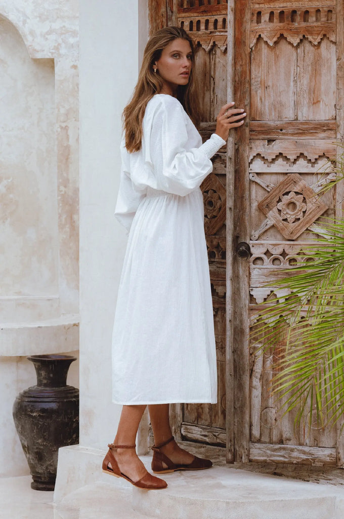 Carla Long Sleeve Linen Dress by Bali Lane Bali Lane
