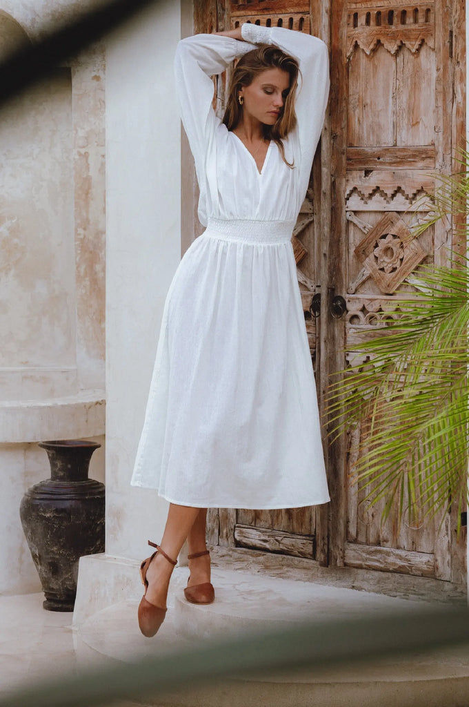 Carla Long Sleeve Linen Dress by Bali Lane Bali Lane