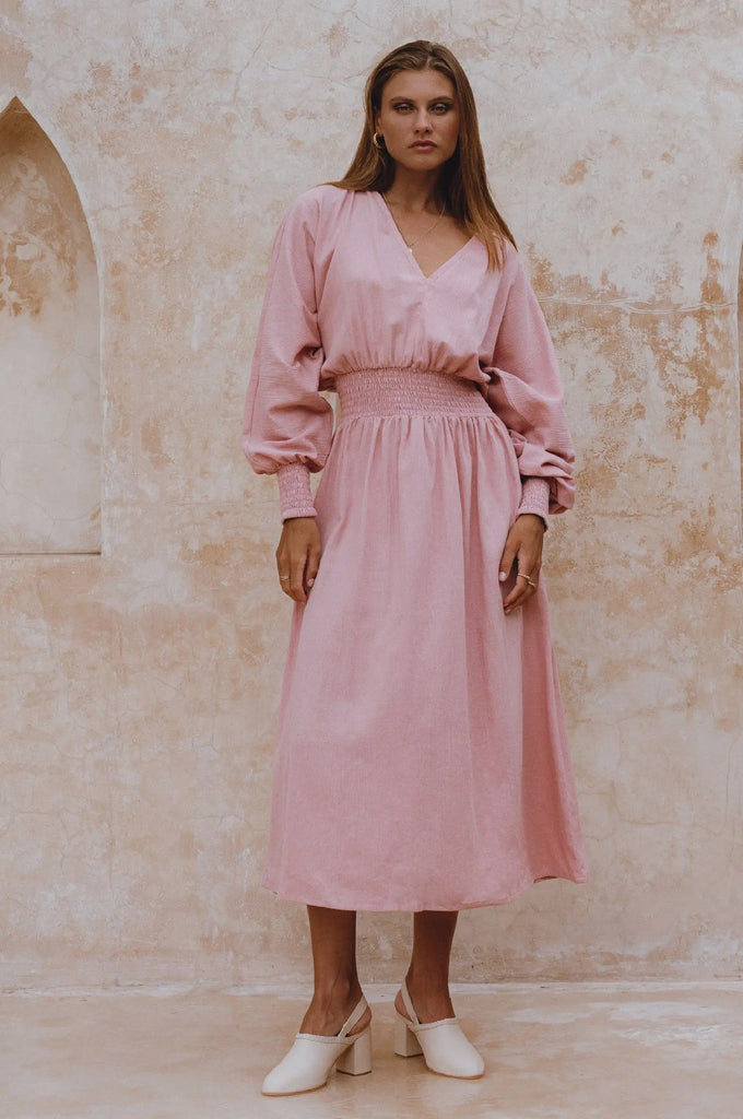 Carla Long Sleeve Linen Dress by Bali Lane Bali Lane