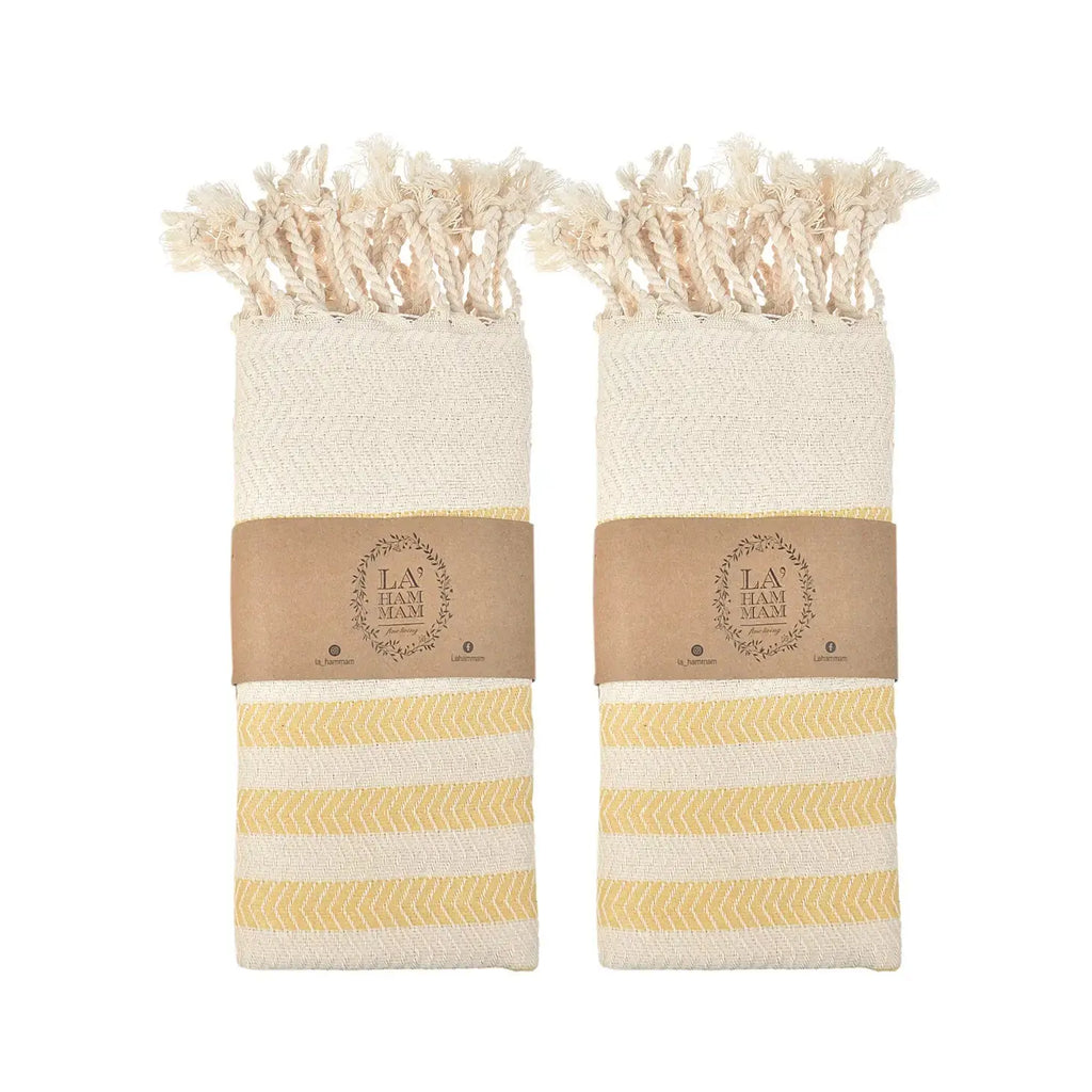 Cavus Zigzag Turkish Cotton Kitchen / Hand Towel 2 pack 40x18 in by La'Hammam La'Hammam