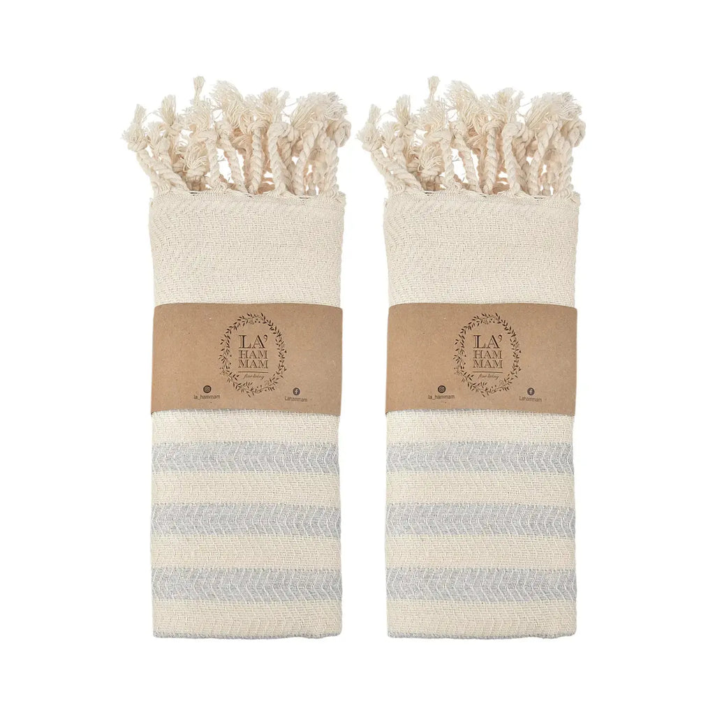 Cavus Zigzag Turkish Cotton Kitchen / Hand Towel 2 pack 40x18 in by La'Hammam La'Hammam