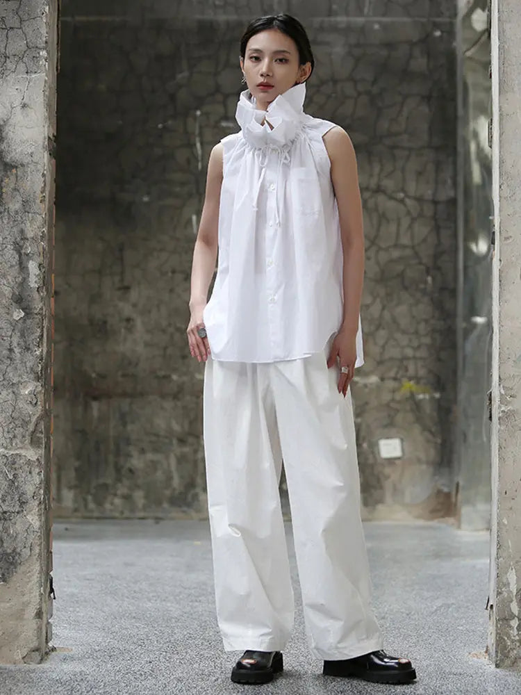 Chee Ruffle Collar Blouse - White by Marigold Shadows Marigold Shadows