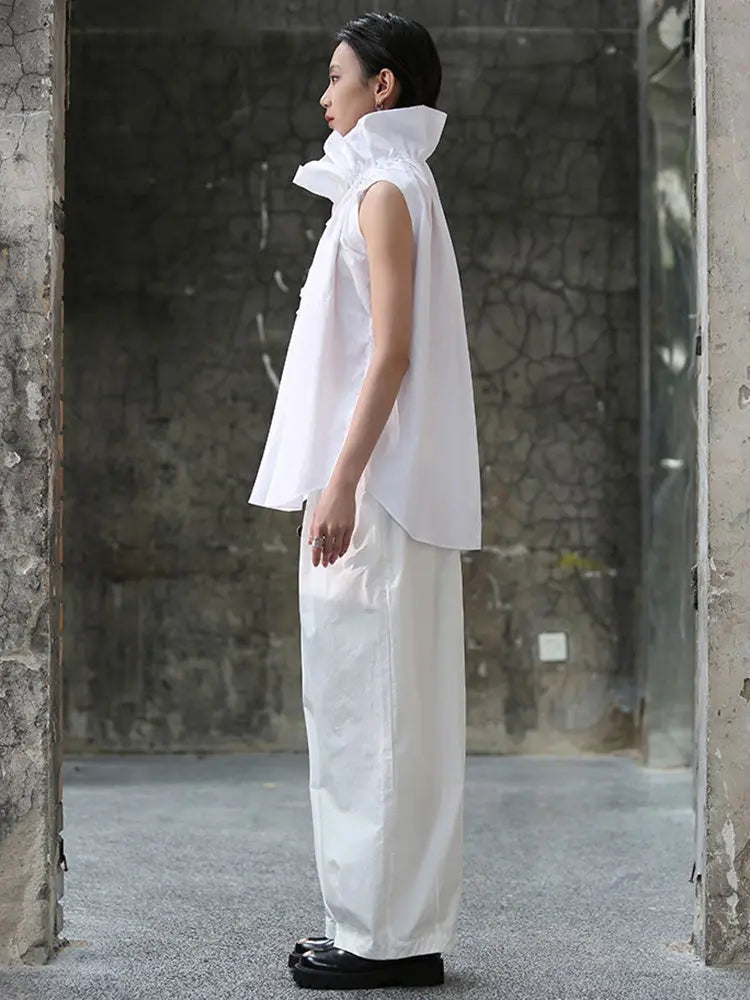 Chee Ruffle Collar Blouse - White by Marigold Shadows Marigold Shadows