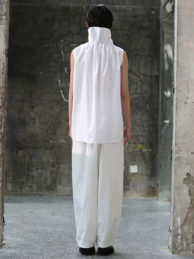 Chee Ruffle Collar Blouse - White by Marigold Shadows Marigold Shadows