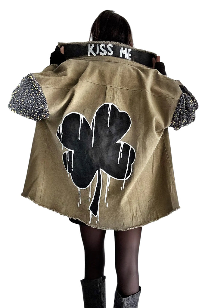 'Clover Shadows' Painted Jacket by Wren + Glory Wren + Glory