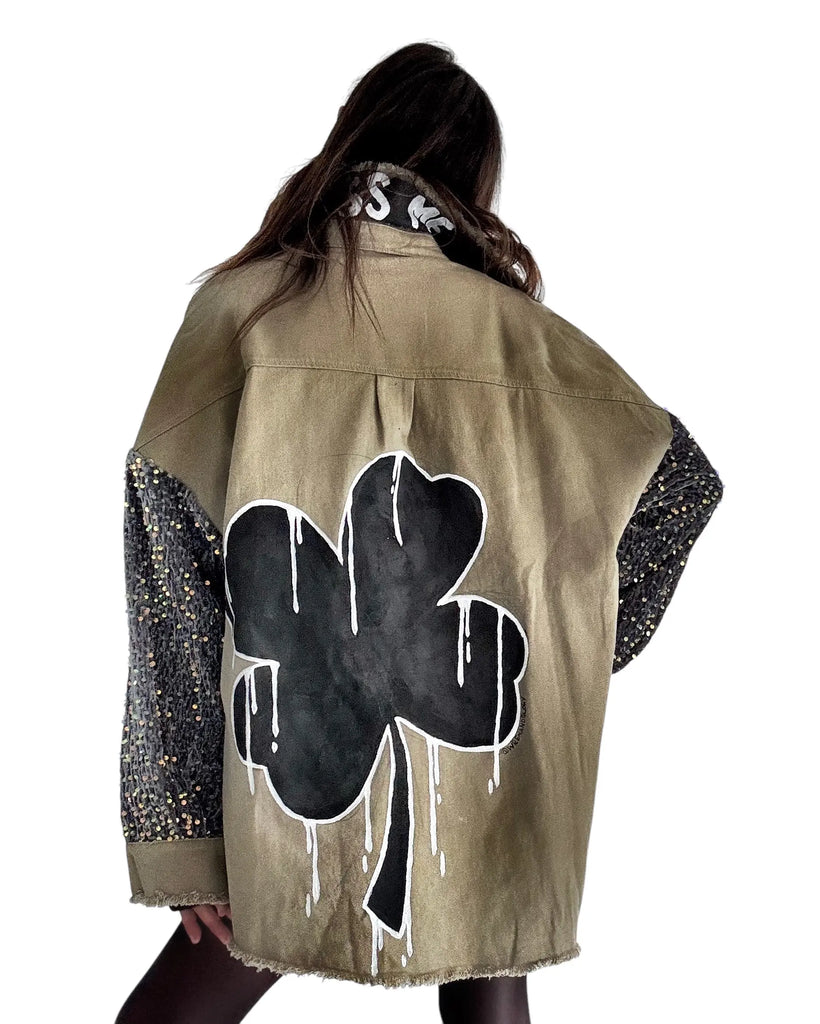 'Clover Shadows' Painted Jacket by Wren + Glory Wren + Glory