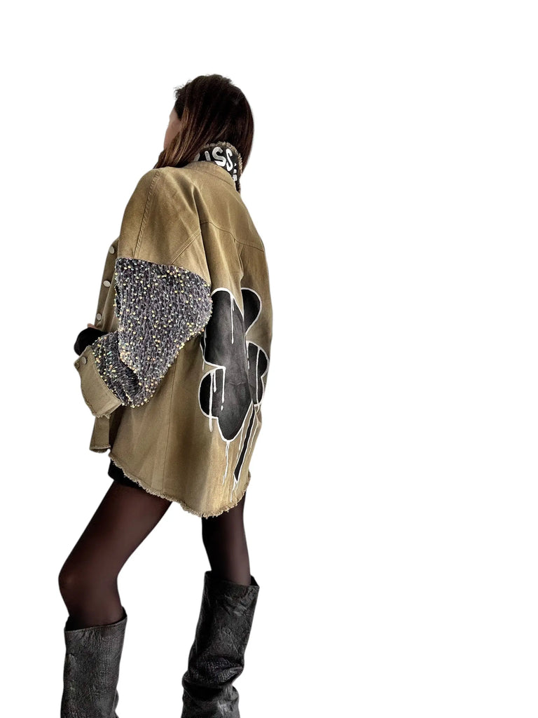 'Clover Shadows' Painted Jacket by Wren + Glory Wren + Glory