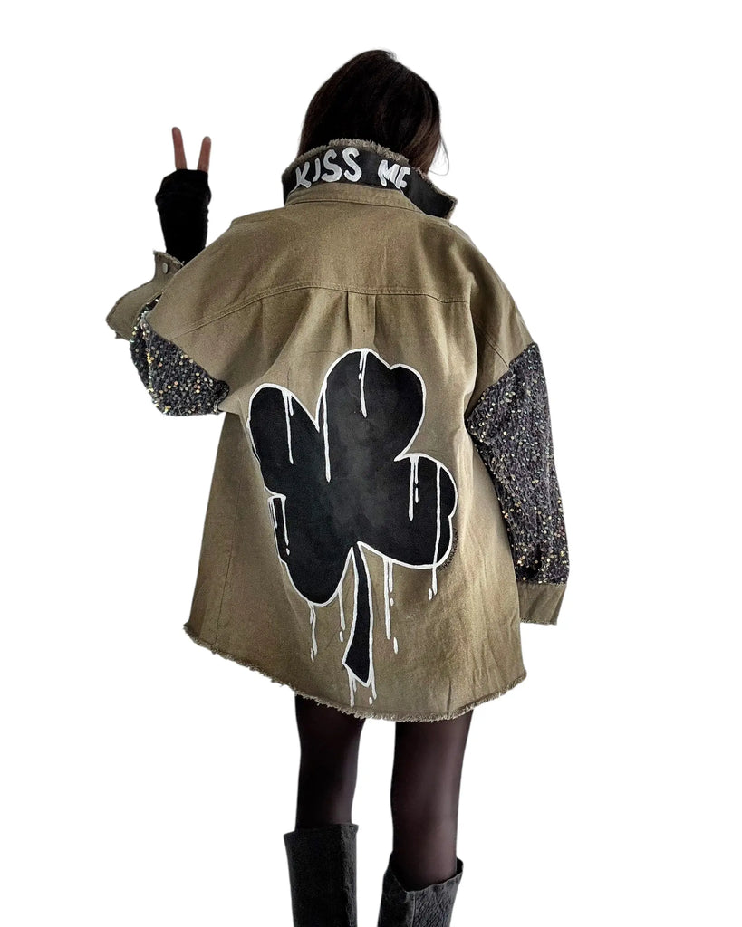 'Clover Shadows' Painted Jacket by Wren + Glory Wren + Glory