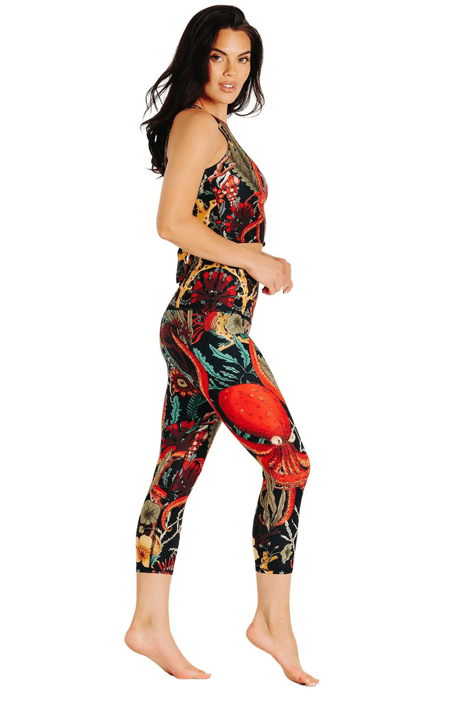 Coral My Name Printed Yoga Crops by Yoga Democracy Yoga Democracy