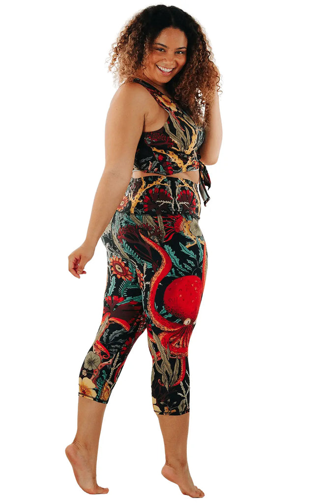 Coral My Name Printed Yoga Crops by Yoga Democracy Yoga Democracy