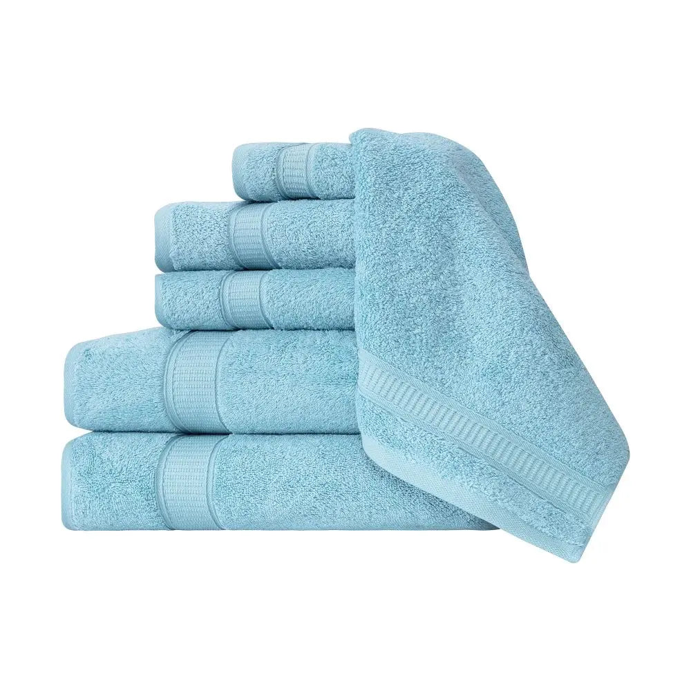 Turkish Cotton Full Bath Towel Set of 6 by La'Hammam - Ladiesse