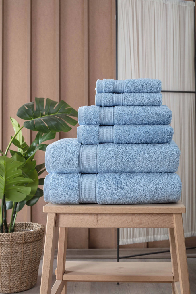 Turkish Cotton Full Bath Towel Set of 6 by La'Hammam - Ladiesse