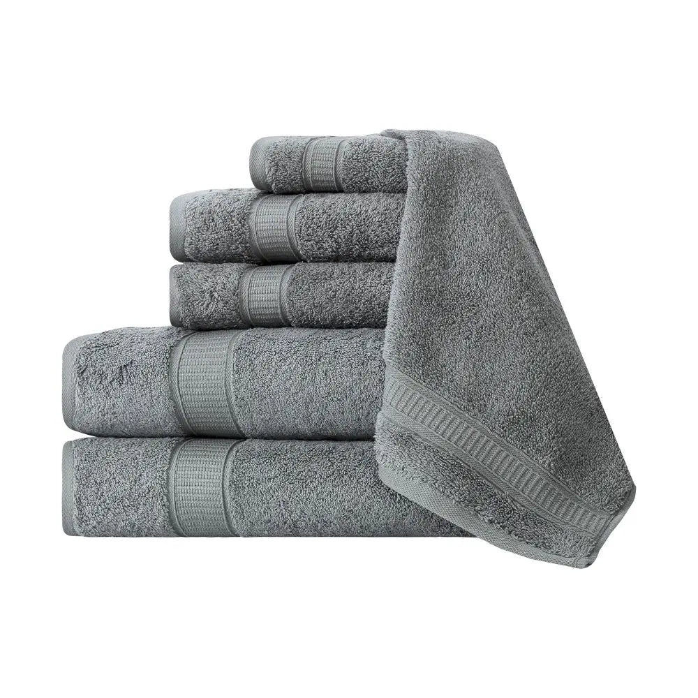Turkish Cotton Full Bath Towel Set of 6 by La'Hammam - Ladiesse