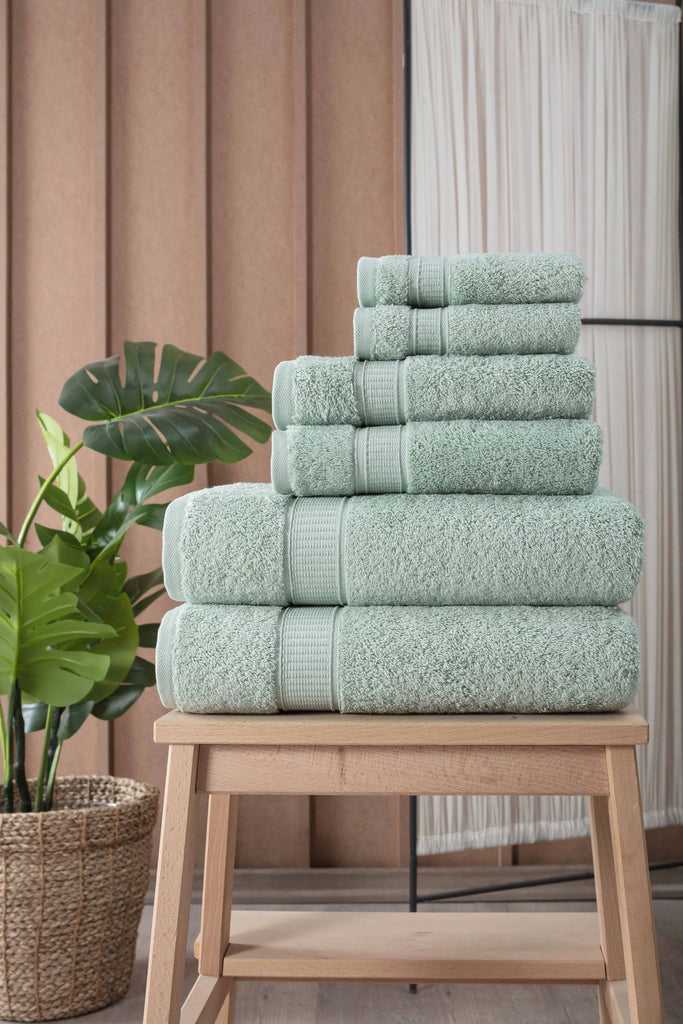 Turkish Cotton Full Bath Towel Set of 6 by La'Hammam - Ladiesse
