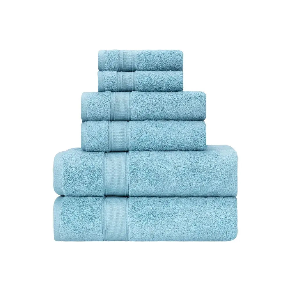 Turkish Cotton Full Bath Towel Set of 6 by La'Hammam - Ladiesse