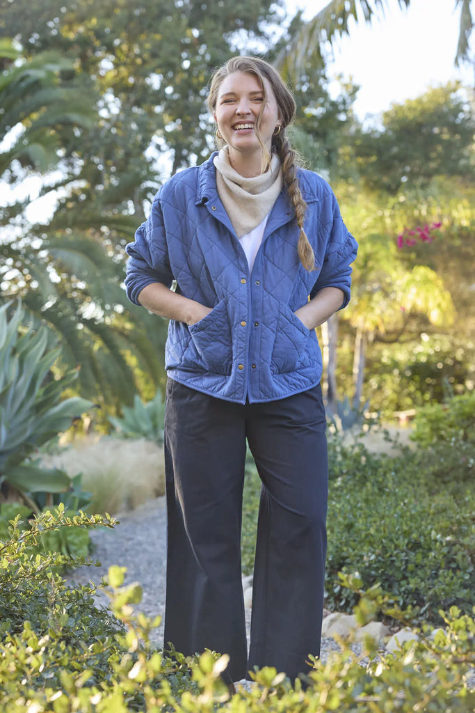 Countryside Quilted Jacket - Inky Blue by And For Good And For Good