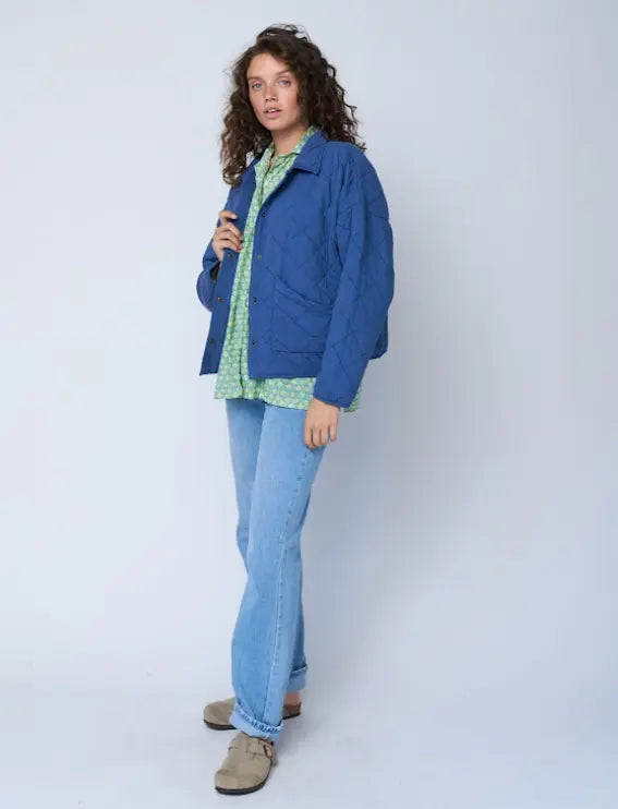 Countryside Quilted Jacket - Inky Blue by And For Good And For Good