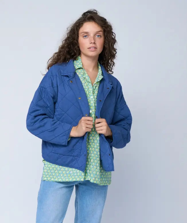 Countryside Quilted Jacket - Inky Blue by And For Good And For Good