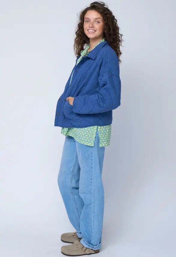 Countryside Quilted Jacket - Inky Blue by And For Good And For Good
