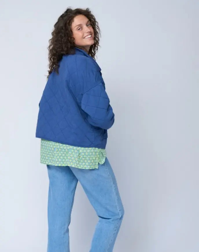 Countryside Quilted Jacket - Inky Blue by And For Good And For Good